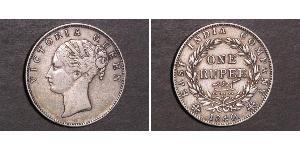 1 Rupee Compañía Británica de las Indias Orientales (1757-1858) Plata Victoria (1819 - 1901)