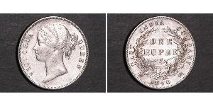 1 Rupee Compañía Británica de las Indias Orientales (1757-1858) Plata Victoria (1819 - 1901)