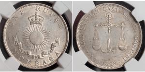 1 Rupee Imperio británico (1497 - 1949) Plata 