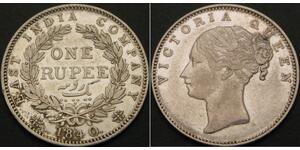 1 Rupee India Plata Victoria (1819 - 1901)