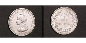 1 Rupee India portuguesa (1510-1961) Plata 