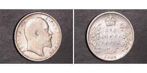 1 Rupee Raj Británico (1858-1947) Plata Eduardo VII (1841-1910)