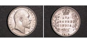 1 Rupee Raj Británico (1858-1947) Plata Eduardo VII (1841-1910)