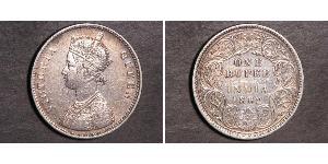 1 Rupee Raj Británico (1858-1947) Plata Victoria (1819 - 1901)