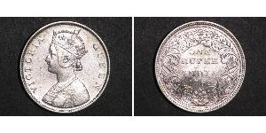 1 Rupee Raj Británico (1858-1947) Plata Victoria (1819 - 1901)