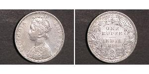 1 Rupee Raj Británico (1858-1947) Plata Victoria (1819 - 1901)