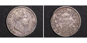 1 Rupee Raj Británico (1858-1947) Plata Guillermo IV (1765-1837)