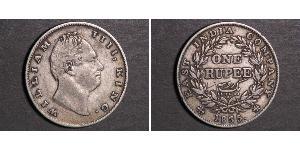 1 Rupee Raj Británico (1858-1947) Plata Guillermo IV (1765-1837)