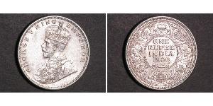 1 Rupee Raj Británico (1858-1947) Plata Jorge V (1865-1936)