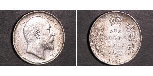 1 Rupee Raj Británico (1858-1947) Plata Eduardo VII (1841-1910)