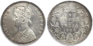 1 Rupee Raj Británico (1858-1947) Plata Victoria (1819 - 1901)