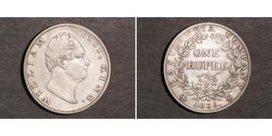 1 Rupee Raj Británico (1858-1947) Plata Guillermo IV (1765-1837)