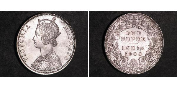 1 Rupee Raj Británico (1858-1947) Plata Victoria (1819 - 1901)