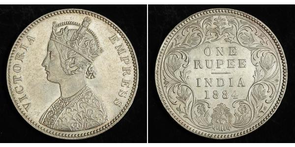 1 Rupee Raj Británico (1858-1947) Plata Victoria (1819 - 1901)