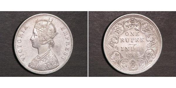1 Rupee Raj Británico (1858-1947) Plata Victoria (1819 - 1901)