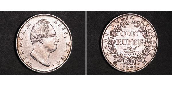 1 Rupee Raj Británico (1858-1947) Plata Guillermo IV (1765-1837)