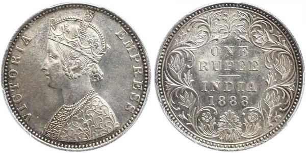 1 Rupee Raj Británico (1858-1947) Plata Victoria (1819 - 1901)