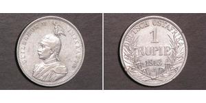 1 Rupee África Oriental Alemana (1885-1919) Plata Wilhelm II, German Emperor (1859-1941)