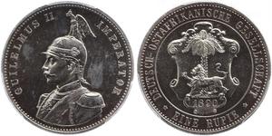 1 Rupee África Oriental Alemana (1885-1919) Plata 