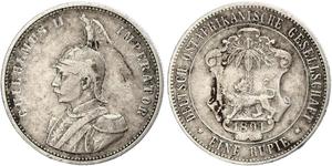 1 Rupee África Oriental Alemana (1885-1919) Plata 