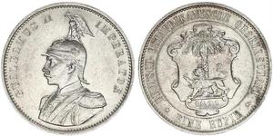 1 Rupee África Oriental Alemana (1885-1919) Plata 