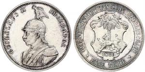 1 Rupee África Oriental Alemana (1885-1919) Plata 