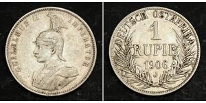 1 Rupee África Oriental Alemana (1885-1919) Plata Wilhelm II, German Emperor (1859-1941)