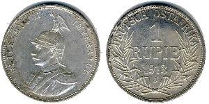 1 Rupee África Oriental Alemana (1885-1919) Plata Wilhelm II, German Emperor (1859-1941)