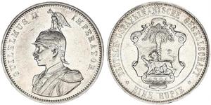 1 Rupee África Oriental Alemana (1885-1919) Plata 