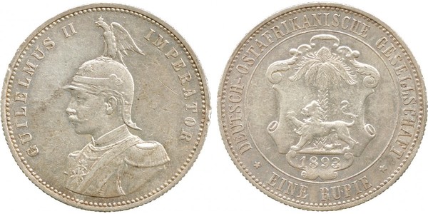 1 Rupee África Oriental Alemana (1885-1919) Plata 