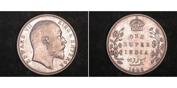 1 Rupee Britisch-Indien (1858-1947) Silber Eduard VII (1841-1910)