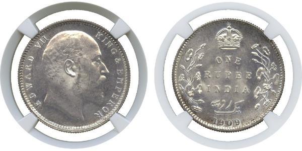 1 Rupee Britisch-Indien (1858-1947) Silber Eduard VII (1841-1910)