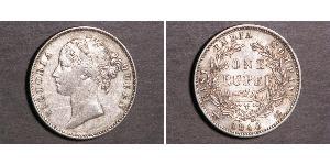 1 Rupee Britische Ostindien-Kompanie (1757-1858) Silber Victoria (1819 - 1901)