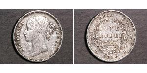 1 Rupee Britische Ostindien-Kompanie (1757-1858) Silber Victoria (1819 - 1901)