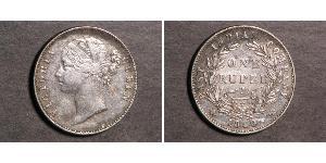 1 Rupee Britische Ostindien-Kompanie (1757-1858) Silber Victoria (1819 - 1901)