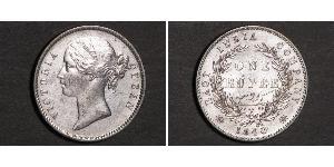 1 Rupee Britische Ostindien-Kompanie (1757-1858) Silber Victoria (1819 - 1901)