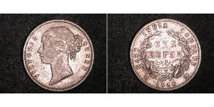 1 Rupee Britische Ostindien-Kompanie (1757-1858) Silber Victoria (1819 - 1901)