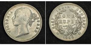 1 Rupee Britische Ostindien-Kompanie (1757-1858) Silber Victoria (1819 - 1901)