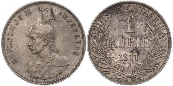 1 Rupee Deutsch-Ostafrika (1885-1919) Silber Wilhelm II, German Emperor (1859-1941)