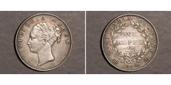 1 Rupee Indien Silber Victoria (1819 - 1901)