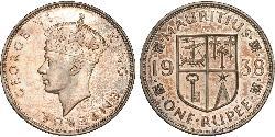 1 Rupee Mauritius Silber Georg VI (1895-1952)