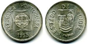 1 Rupee Portugiesisch-Indien (1510-1961) Silber 