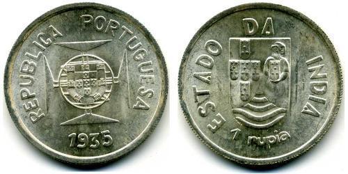 1 Rupee Portugiesisch-Indien (1510-1961) Silber 