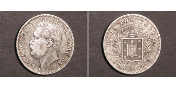 1 Rupee Portugiesisch-Indien (1510-1961) Silber 