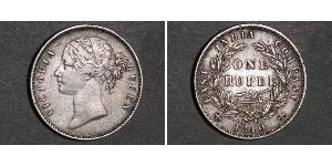 1 Rupee British East India Company (1757-1858) Silver Victoria (1819 - 1901)