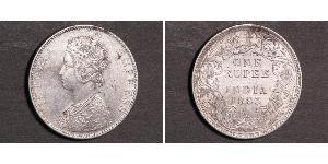 1 Rupee British Raj (1858-1947) Silver Victoria (1819 - 1901)