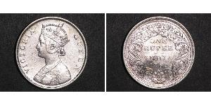 1 Rupee British Raj (1858-1947) Silver Victoria (1819 - 1901)
