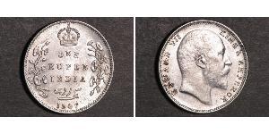 1 Rupee British Raj (1858-1947) Silver Edward VII (1841-1910)