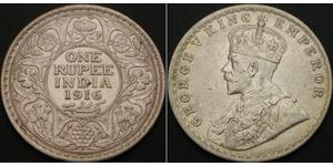 1 Rupee British Raj (1858-1947) Silver George V of the United Kingdom (1865-1936)