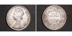 1 Rupee British Raj (1858-1947) Silver Victoria (1819 - 1901)